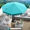 Costway 10 FT Patio Umbrella with Crank Tilt Adjustment Ruffles Vented Top 8 Ribs Beige/Brown/Gray/Blue/Red